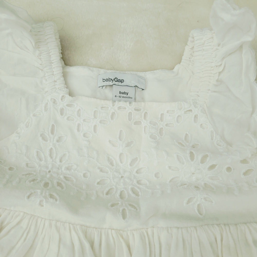 White Eyelet Baby Dress with Bloomers - Picture 2 of 3